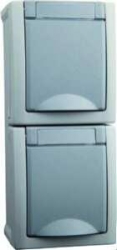 HHG SCHUKO-Steckdose 90591086-DE FR-Aufputz IP 54 senkrecht