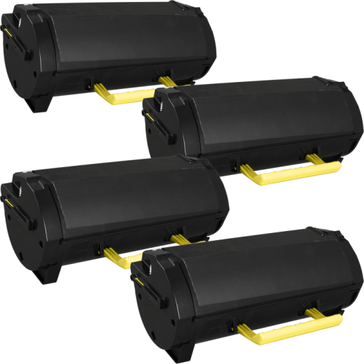 4 Kompatible Toner ersetzt Lexmark 50F2000 502 Multipack schwarz