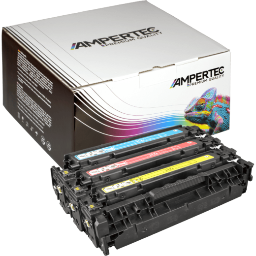 3 Kompatible Toner ersetzt HP CF440AM 312A Multipack CMY