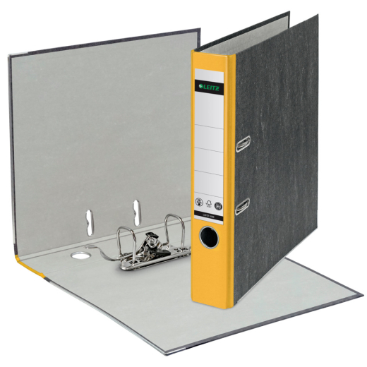 1050 Ordner Pappe A4 Wolkenmarmor, 52 mm, gelb
