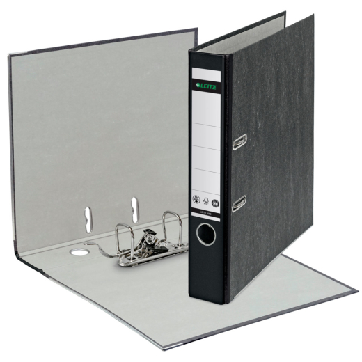 1050 Ordner Pappe A4 Wolkenmarmor, 52 mm, schwarz