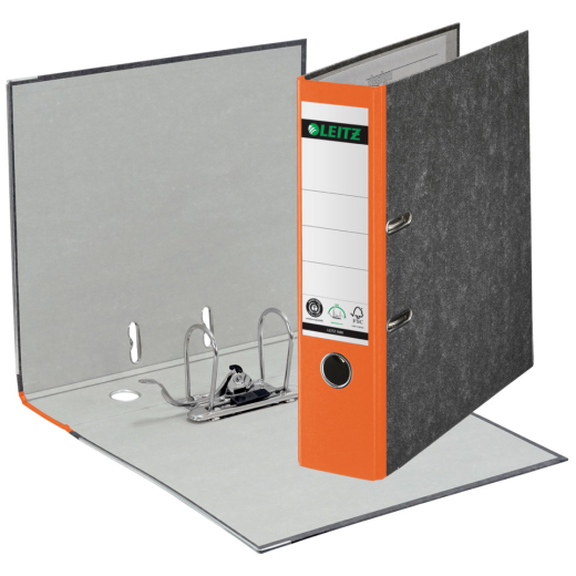 1080 Ordner Pappe A4 Wolkenmarmor, 80 mm, orange