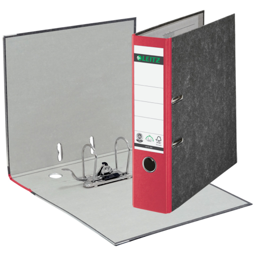 1080 Ordner Pappe A4 Wolkenmarmor, 80 mm, rot