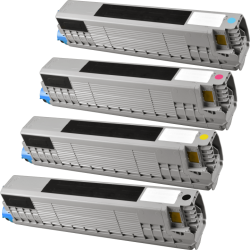 4 Kompatible Toner ersetzt Oki 46443104-01 Multipack KCMY