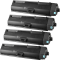 4 Kompatible Toner ersetzt Kyocera TK-1160 Multipack schwarz