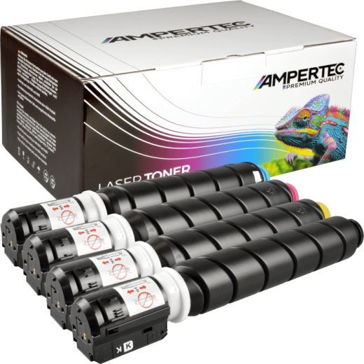 4 Kompatible Toner ersetzt Canon C-EXV55 Multipack KCMY