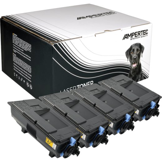 4 Kompatible Toner ersetzt Kyocera TK-3060 Multipack schwarz