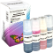 4 Ampertec Nachfülltinten ersetzt Epson C13T00R140-440 106 Multipack KCMY