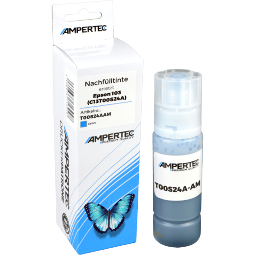 Kompatible Nachfülltinte ersetzt Epson C13T00S24A 103 cyan