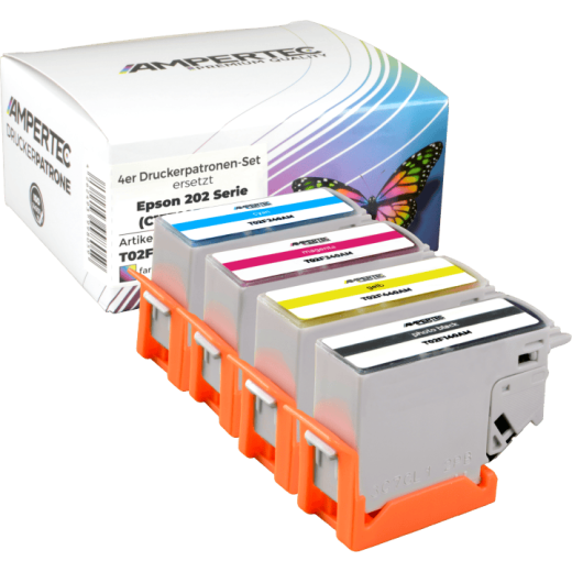 4 kompatible Tinten ersetzt Epson C13T02F140-440 202 Multipack KCMY