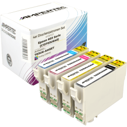 4 kompatible Tinten ersetzt Epson C13T03U640 603...