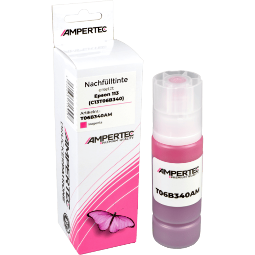Ampertec Nachfülltinte ersetzt Epson C13T06B340 113 magenta