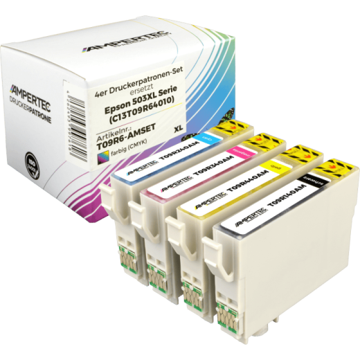 4 Ampertec Tinten ersetzt Epson C13T09R640 503XL Multipack KCMY