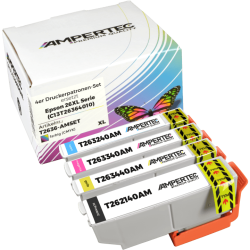 4 kompatible Tinten ersetzt Epson C13T263640 26XL...
