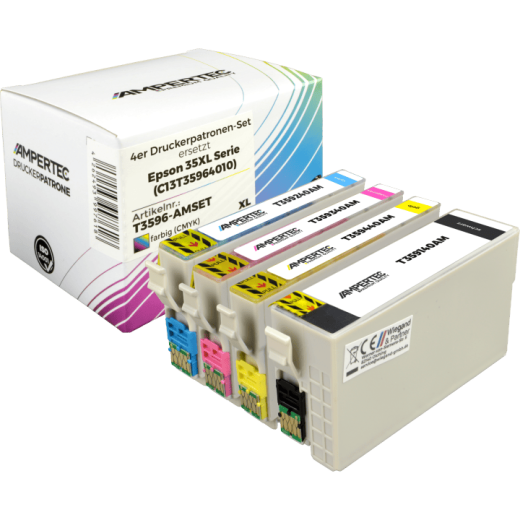 4 Ampertec Tinten ersetzt Epson C13T359640 35XL Multipack KCMY