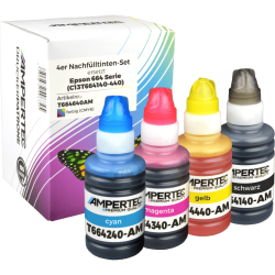 4 kompatible Nachfülltinten ersetzt Epson C13T664640...