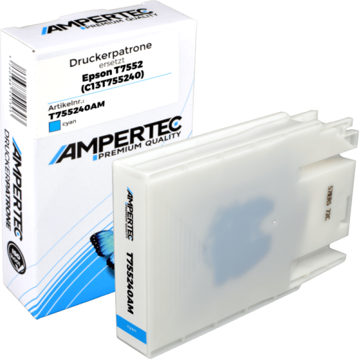 Kompatible Tinte ersetzt Epson C13T755240 cyan