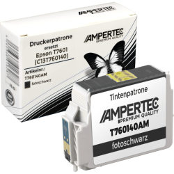Kompatible Tinte ersetzt Epson C13T760140 foto schwarz T7601