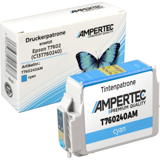 Kompatible Tinte ersetzt Epson C13T760240 cyan T7602