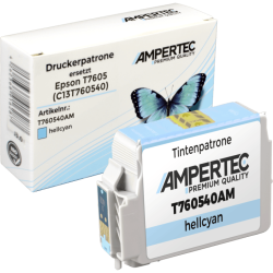 Kompatible Tinte ersetzt Epson C13T760540 light cyan T7605