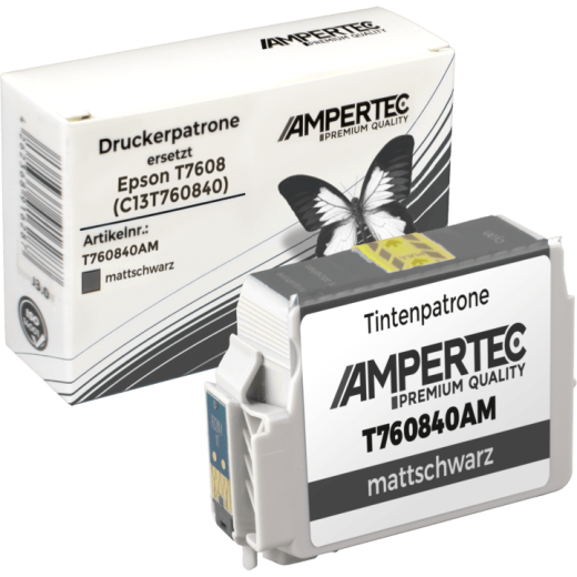 Kompatible Tinte ersetzt Epson C13T760840 matt schwarz T7608
