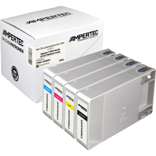 4 Ampertec Tinten ersetzt Epson C13T789140-440 79XXL Multipack KCMY