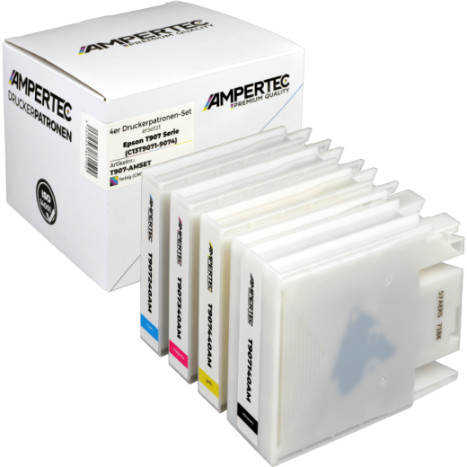 4 kompatible Tinten ersetzt Epson C13T907140-440 Multipack KCMY