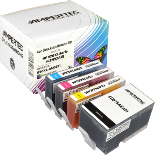 4 Ampertec Tinten ersetzt HP C2N92AE 920XL Multipack KCMY