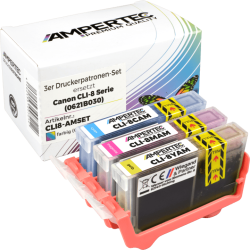 3 Kompatible Tinten ersetzt Canon CLI-8 Multipack CMY