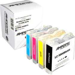 4 Kompatible Tinten ersetzt Brother LC-1000 Multipack KCMY