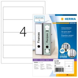 4284 Ordneretiketten A4 weiß 192x61 mm Papier matt...