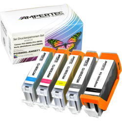 5 Ampertec Tinten ersetzt Canon PGI-550XL CLI-551XL...
