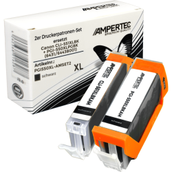 2 Ampertec Tinten ersetzt Canon PGI-550XL+CLI-551XL...