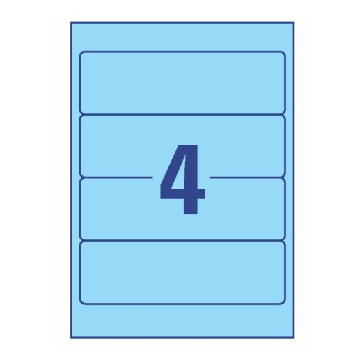 L4767-20 Ordner-Etiketten - breit/kurz, (A4 - 20 Blatt) 80 Stück, blau