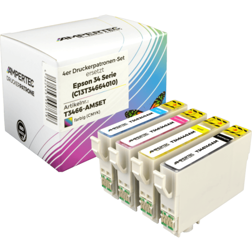 4 kompatible Tinten ersetzt Epson C13T346640 34 Multipack KCMY