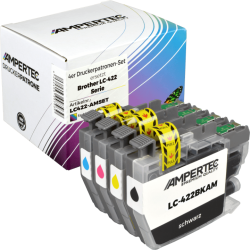 4 kompatible Tinten ersetzt Brother LC-422 Multipack KCMY