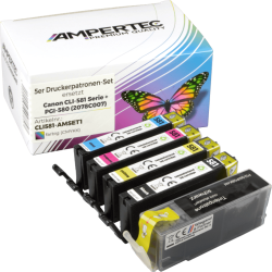 5 kompatible Tinten ersetzt Canon CLI-581+PGI-580...