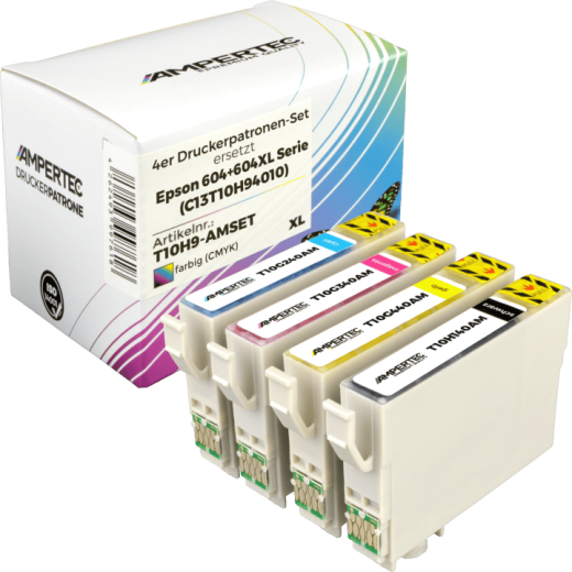 4 kompatible Tinten ersetzt Epson C13T10H940 604XL 604 Multipack KCMY