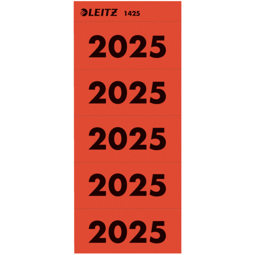 1425 Inhaltsschild 2025 - selbstklebend, 100 Stück, rot