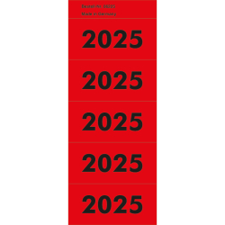 Inhaltsschilder 2025 - selbstklebend, 100 Stück, rot