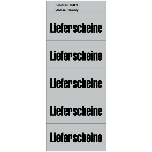 Inhaltsschilder Lieferscheine - Beutel mit 100 Stück, grau