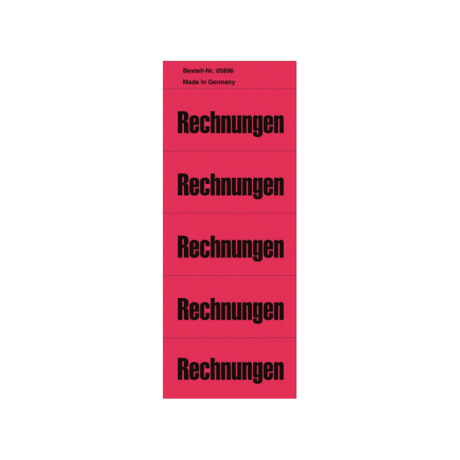 Inhaltsschilder Rechnungen - Beutel mit 100 Stück, rot