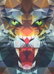 Löwe aus Polygonen Puzzle 500 Teile