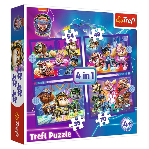 Paw Patrol Film 4 in 1 Puzzle 35 48 54 70 Teile