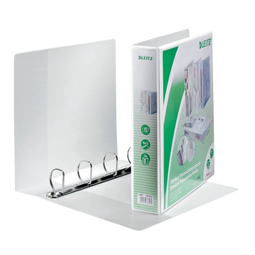 Ringbuch Präsentation, mit Taschen, A4, PP, 4 Ringe, 40 mm, weiss