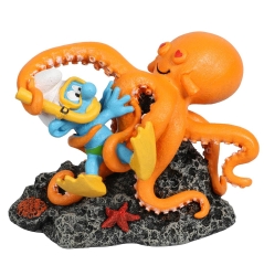 Taucherschlumpf mit Octopus Deko Figur