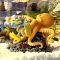 Taucherschlumpf mit Octopus Deko Figur