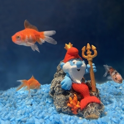 Papa Schlumpf als Neptun Deko Figur
