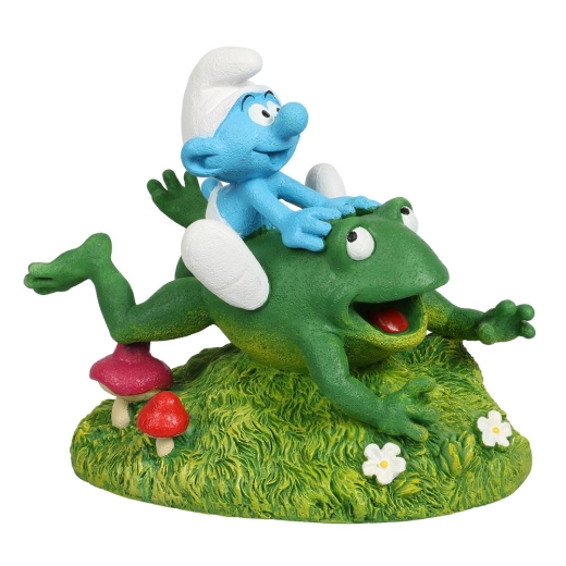 Schlumpf auf Frosch Deko Figur