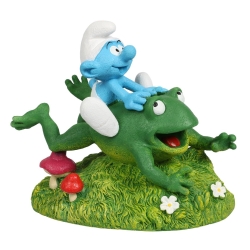Schlumpf auf Frosch Deko Figur